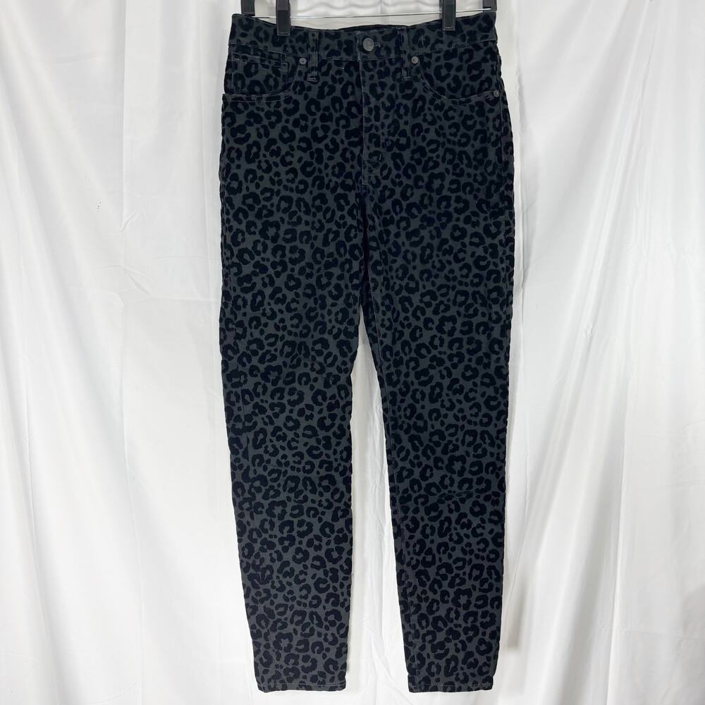 Madewell Black Leopard Print Cropped Pants